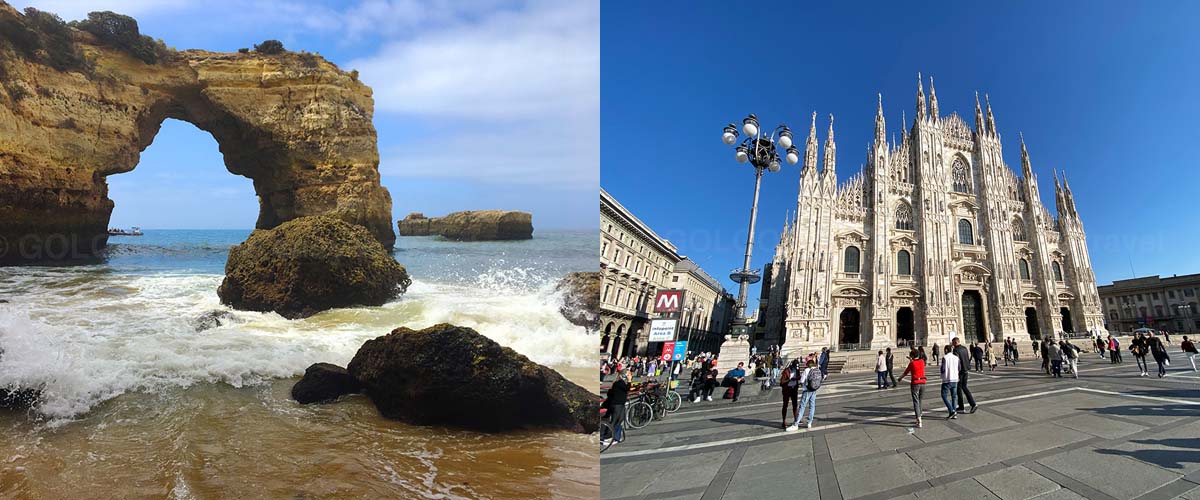 Mailaender Dom und ein Fels an der Algarve